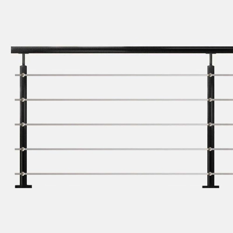 Garde-corps 5 lisses inox PVD noir