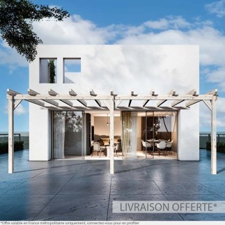 Pergola adossée bois lamellé-collé Sevilla
