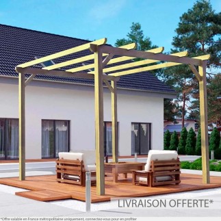 Pergola bois massif autoportée Madrid