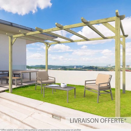 Pergola bois massif autoportée Barcelona