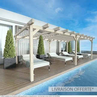 Pergola bois lamellé-collé autoportée Marsella