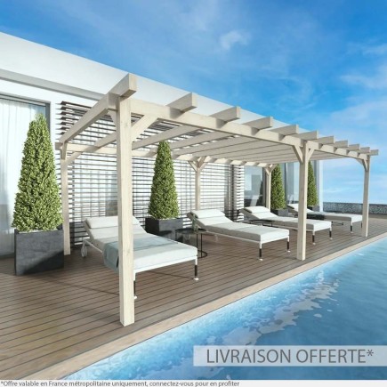 Pergola bois lamellé-collé autoportée Marsella