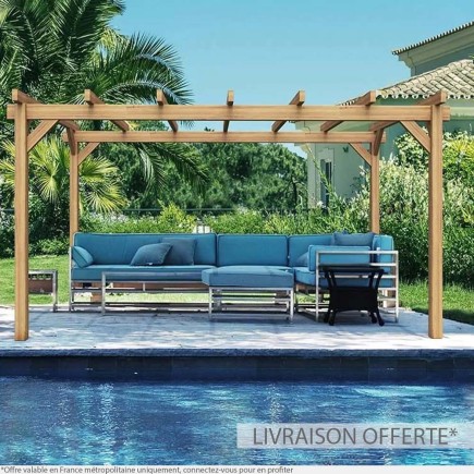 Pergola bois lamellé-collé autoportée Valencia
