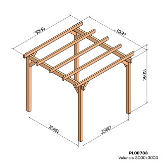 Pergola bois lamellé-collé autoportée Valencia