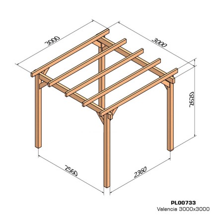 Pergola bois lamellé-collé autoportée Valencia
