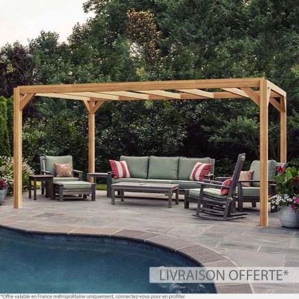 Pergola bois lamellé-collé autoportée Alicante