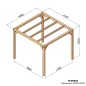Pergola bois lamellé-collé autoportée Santander