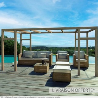 Pergola bois lamellé-collé autoportée Granada