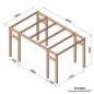 Pergola bois lamellé-collé autoportée Granada