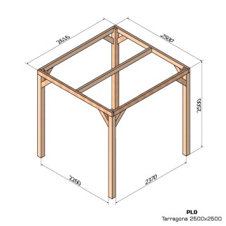 Pergola bois lamellé-collé autoportée Tarragona