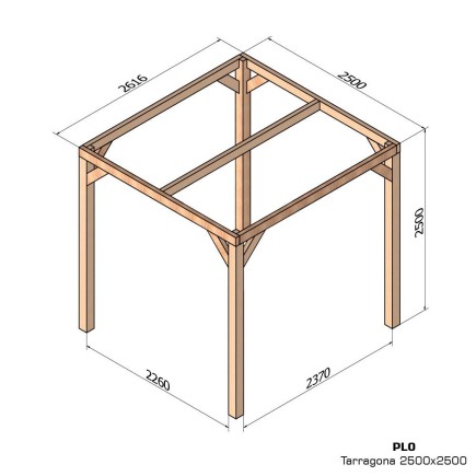 Pergola bois lamellé-collé autoportée Tarragona