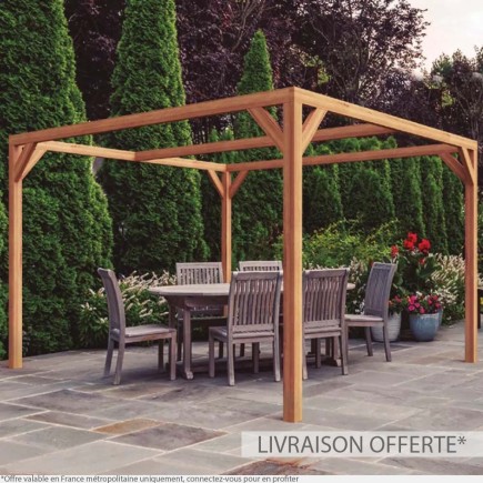 Pergola bois lamellé-collé autoportée Tarragona