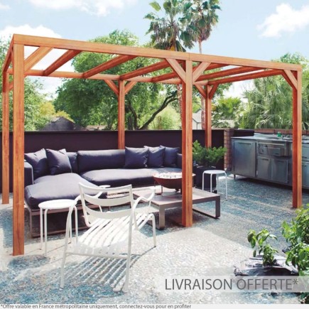 Pergola bois lamellé-collé autoportée Fuengirola