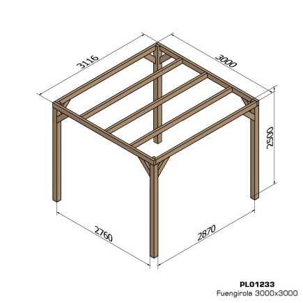 Pergola bois lamellé-collé autoportée Fuengirola