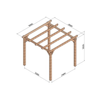 Pergola bois lamellé-collé autoportée Sitges