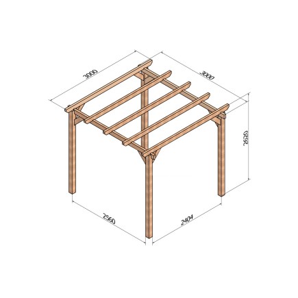 Pergola bois lamellé-collé autoportée Sitges