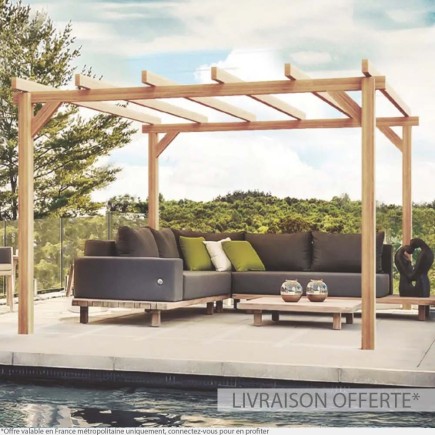 Pergola bois lamellé-collé autoportée Linares