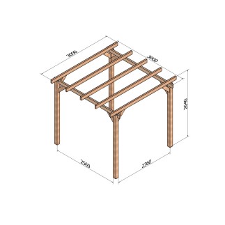 Pergola bois lamellé-collé autoportée Linares
