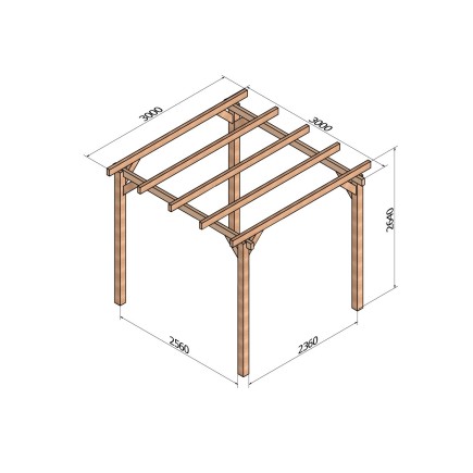 Pergola bois lamellé-collé autoportée Linares