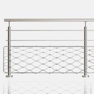 Garde-corps inox 2 lisses et filet
