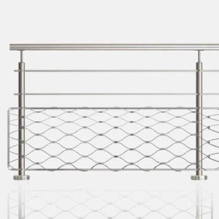 Garde-corps inox 2 lisses et filet
