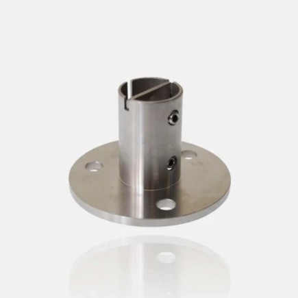 Platine de sol inox pour tube 42,4x2mm Ø100 mm