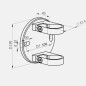 Platine inox ajustable fixation latérale pour tube rond 42,4 mm