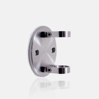 Platine inox ajustable fixation latérale pour tube rond 42,4 mm