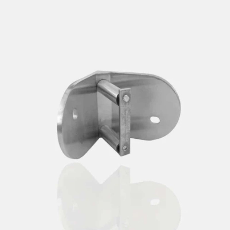 Platine inox angle interne fixation latérale pour tube 42,4 mm