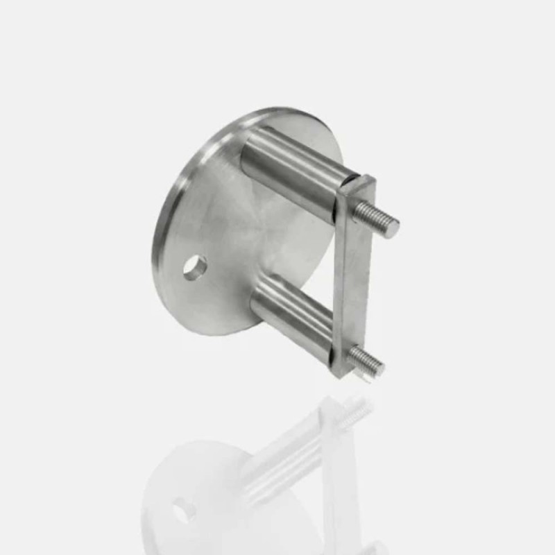 Platine inox non ajustable fixation latérale pour tube 42,4 mm