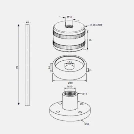 Platine inox pour marche d'escalier