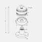 Platine inox pour marche d'escalier