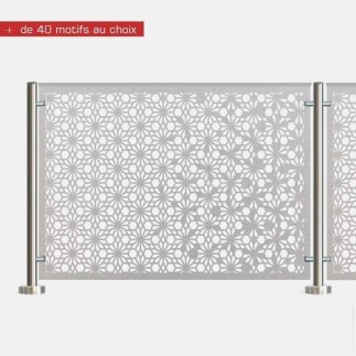 Garde-corps inox tôle sans main courante