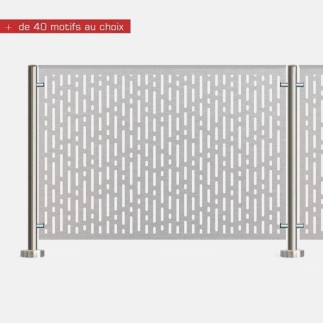 Garde-corps inox tôle sans main courante
