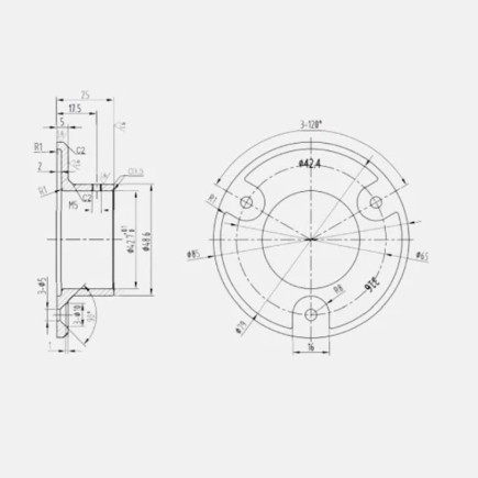 Platine murale ronde inox