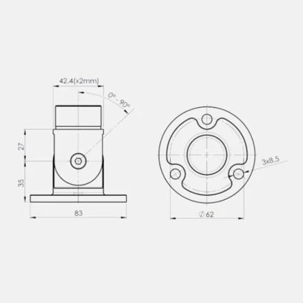 Platine murale orientable