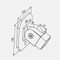Platine murale orientable pour tube carré