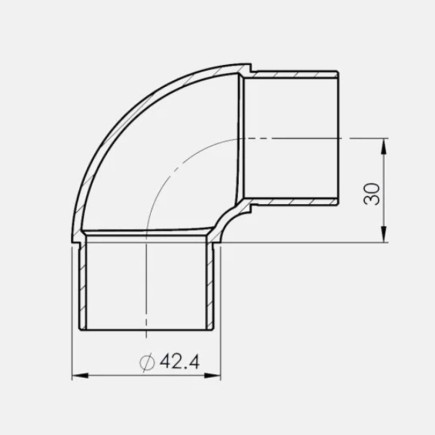 Raccord d'angle à 90° arrondi