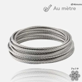 Câble inox Ø4mm au mètre