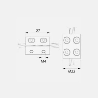 Anneau de serrage pour câble Ø4mm en deux parties