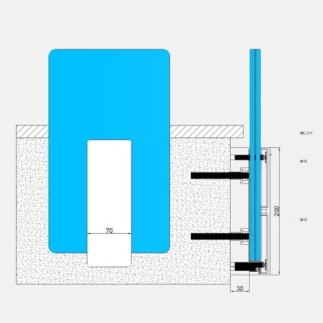 Pince à verre rectangulaire fixation à l'anglaise