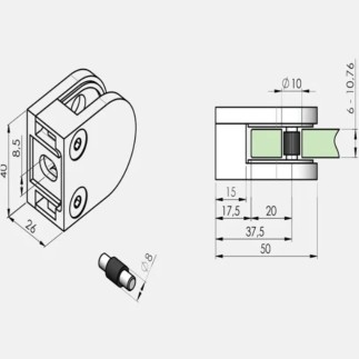 Pince à verre ronde plate