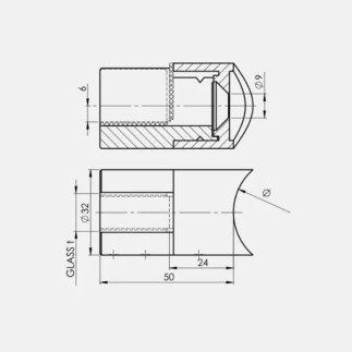Support de verre pour poteau