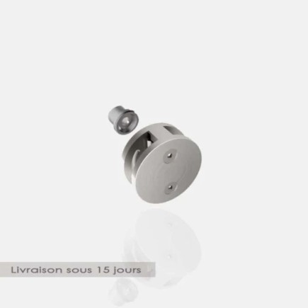 Pince à verre ronde Ø60mm intermédiaire pour poteau rond Ø42,4mm