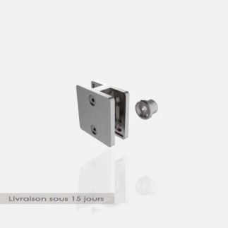 Pince à verre intermédiaire carrée 60x60 pour poteau rond