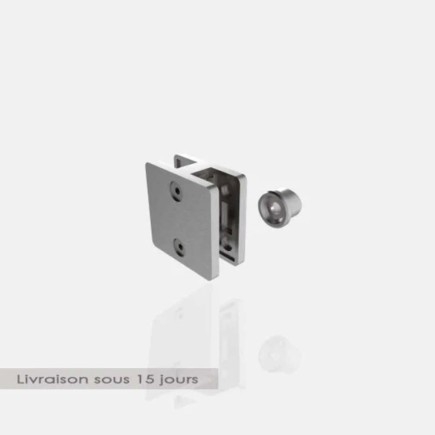 Pince à verre intermédiaire carrée 60x60 pour poteau rond