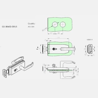 Kit poignée pour portillon en verre