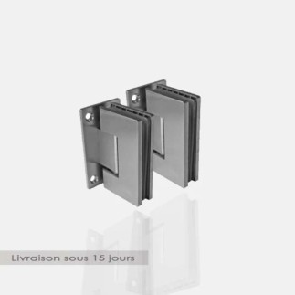 Charnière portillon rectangle murale pour verre (la paire)