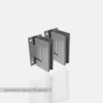 Charnière portillon rectangle murale pour verre (la paire)