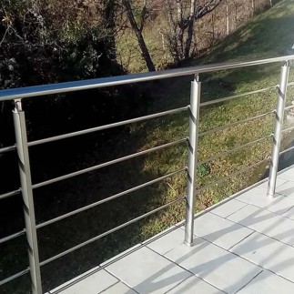 Garde-corps 5 mètres aluminium 5 lisses poteaux elliptiques